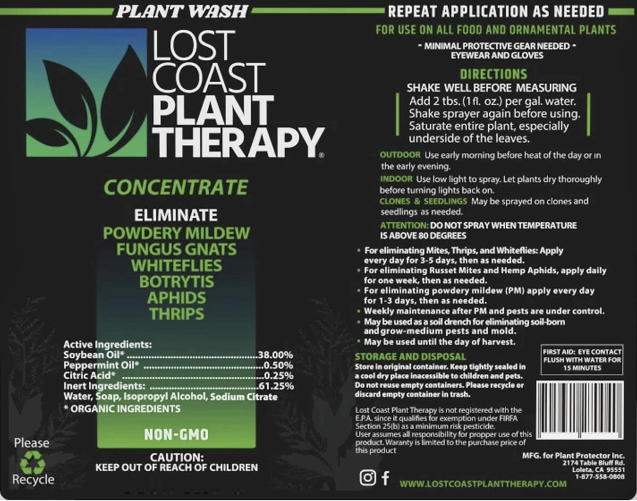 LOST COAST PLANT THERAPY Fungicide, Insecticide, Miticide Natural Plant Protection Concentrate